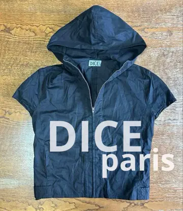 DICE paris 프렌치 슬리브 후드 후드티 블랙 숏 기장 모드