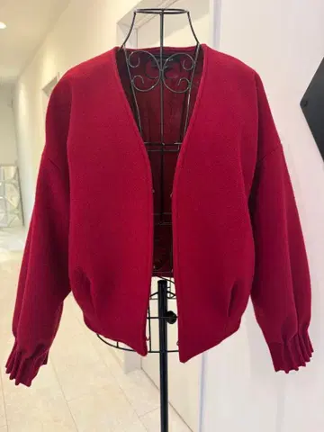 [ rienda ] 보아 코트 자켓 프리 사이즈 빨간색