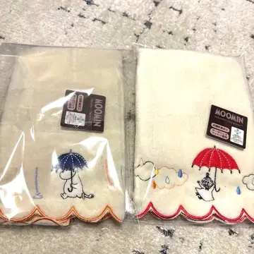 [대세일 새상품급] 무민 비와 우산 캐릭터 타월 2장 세트