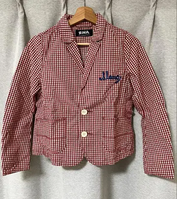 RNA 깅엄 체크 자수 테일러드 자켓 빨간색 M 사이즈 펑크