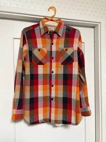 Sugar Cane 체크 무늬 플란넬 셔츠 S