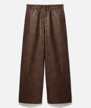 [ HARE ] 합성 가죽 배기 와이드 팬츠 브라운
