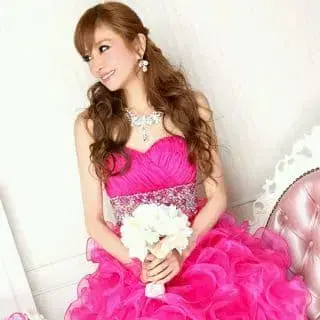 에밀리아 위즈 핑크 프릴 롱 드레스