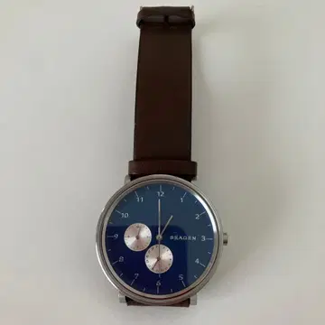스카겐 남성용 손목시계 블루 다이얼 3침 쿼츠 덴마크