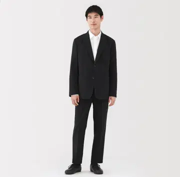 [ 새상품급 ] 무인양품 발수 스트레치 수트 셋업 블랙 L