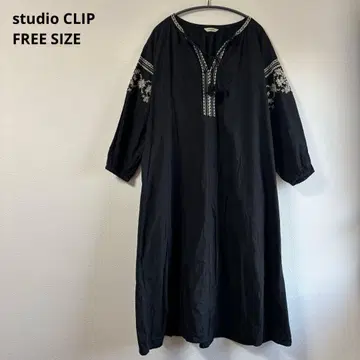 studio CLIP 스튜디오 클립 인도 자수 원피스 블랙