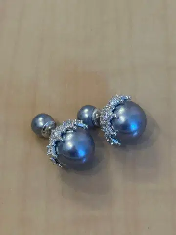 펄 그레이펄 크리스탈 귀걸이 S925 silver