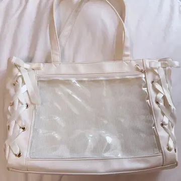 WEGO 레이스업 이타백 A4 사이즈 화이트