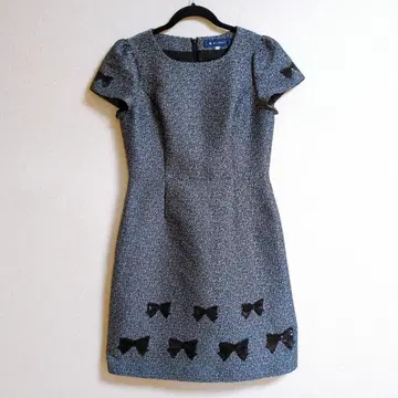 M'S GRACY 원피스 리본 반팔 사이즈 40 L 여성용 그레이