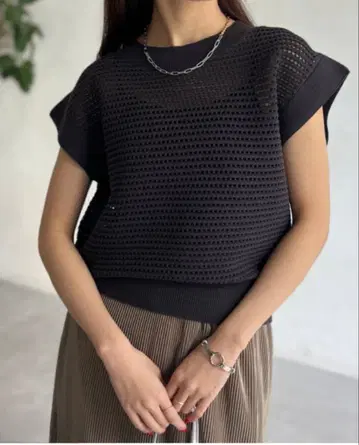 [ 새상품 ] 코튼 메쉬 니트 프렌치 풀오버