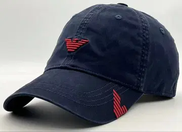 엠포리오 아르마니 캡 모자 네이비 레드 자수 로고