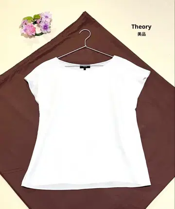 Theory 티셔츠 새상품급 반팔 블라우스 화이트 프렌치 슬리브 셔츠