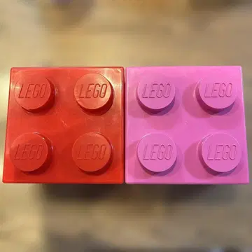 LEGO 빨간색 핑크 블록 수납 박스
