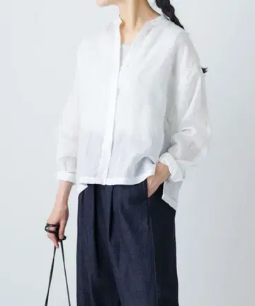 카구레 [ 24SS ] 라미 스탠드 카라 숏 셔츠 kagure 아이보리