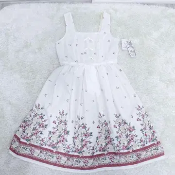 새상품 axes femme 장미 패널 무늬 리본 레이스 원피스 M