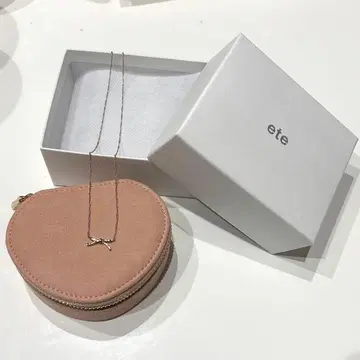 ete 리본 목걸이 핑크 골드 쥬얼리 박스 포함