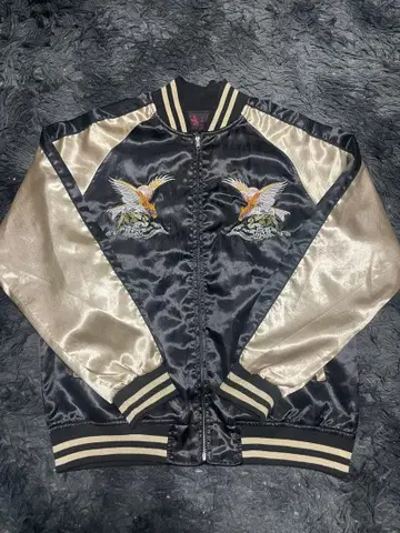 90s 바시티 자켓 일심여경 매 스카잔