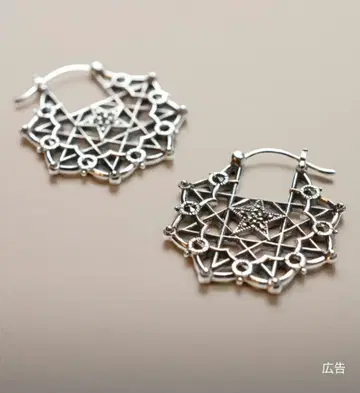 최종 가격 인하*록잔 마카사이트 실버 후프 귀걸이