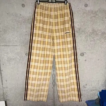 아디다스 코듀로이 타탄 와이드 레그 팬츠 하의 베이지