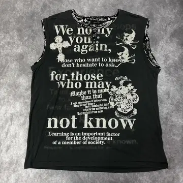 y2k 00s 그런지 레이어드 스타일 탱크탑 스컬 영문 십자가 펑크