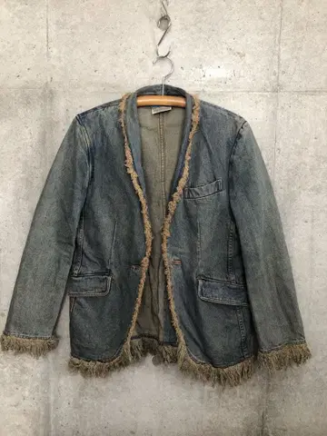 HAMNETT 해먼트 데님 테일러드 자켓 프린지