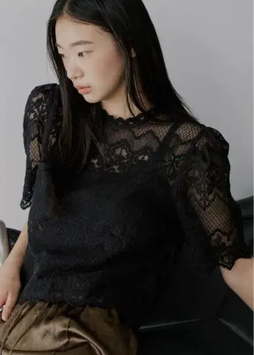 WILLFULLY lace sheer half sleeve BL