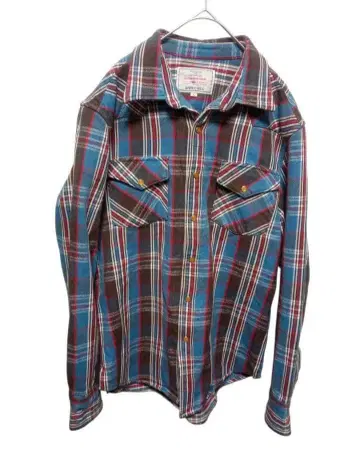 [ M0117 ] AVIREX USA 체크 무늬 플란넬 셔츠 L 사이즈