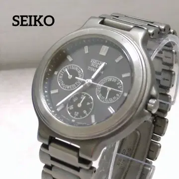 SEIKO 솔라 티타늄 5K2J-0A40 손목시계 트리플 달력