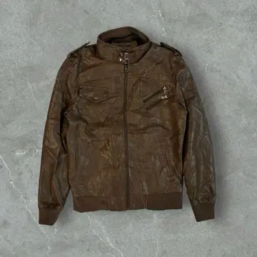 Faux Leather 에포렛 부착 가죽 자켓 y2k 그런지