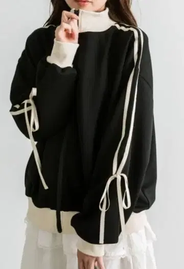 OLIVE des OLIVE 소매 리본 트랙 자켓 블랙