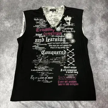 y2k 00s 그런지 펑크 레이어드 스타일 탱크탑 체인 십자가 스컬