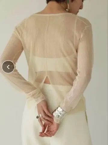 todayful slit sheer knit cream