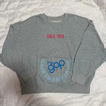 GAP 그레이 맨투맨 XL 포켓 부착