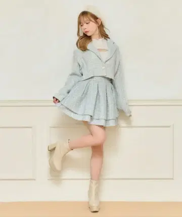 라이트 블루 트위드 셋업