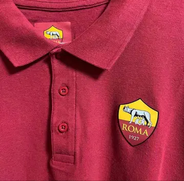 AS Roma 피케 셔츠 와인 레드