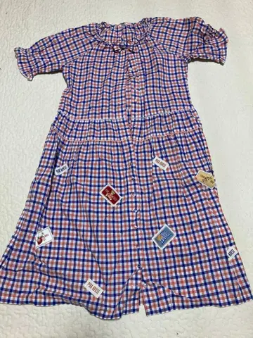 프론트 오픈 와펜 원피스 핑크하우스