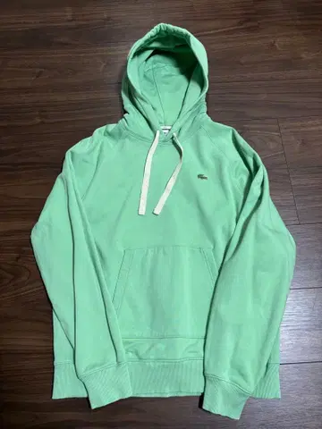 LACOSTE 민트 그린 후드티 M 사이즈 메탈 로고