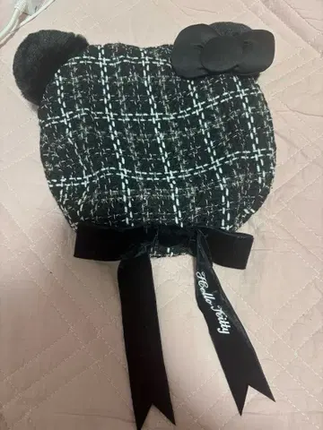 USJ 유니버셜 헬로키티 트위드 베레모 블랙