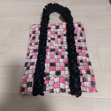 아타오 컬러풀 타일 무늬 토트백