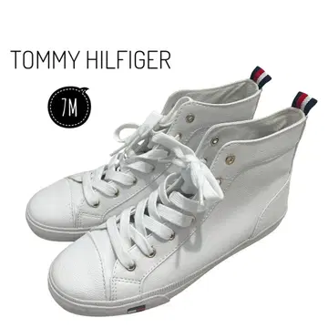 [새상품급] TOMMY HILFIGER 화이트 하이컷 스니커즈 외출