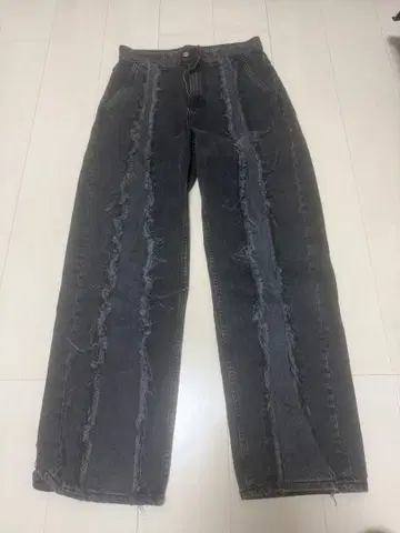 ZARA 블랙 데미지 데님 팬츠 USA 28