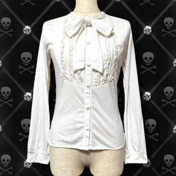 페어리 그런지 y2k 레이스 프릴 블라우스 리본 모리걸 페미닌