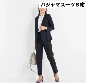 새상품 AOKI 파자마 수트 상하의 S 네이비 아오키 여성용 슬림 팬츠