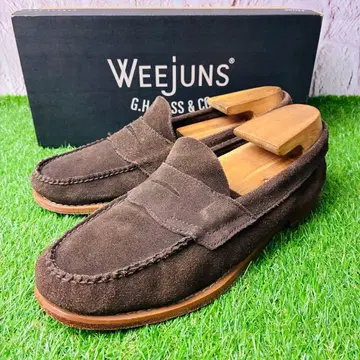 컨디션 최상 G.H.BASS LOGAN 코인 로퍼 가죽 통굽 8(26)