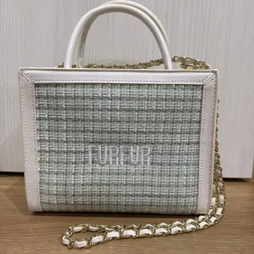 FURFUR 트위드 로고 토트 민트