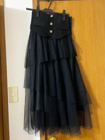 로얄 파티 코르셋 절개 샤샤 스커트 블랙