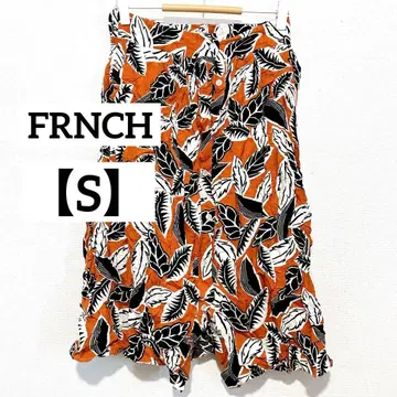 [ 레어 ] FRNCH PARIS 프렌치 보태니컬 무늬 앞 버튼 스커트