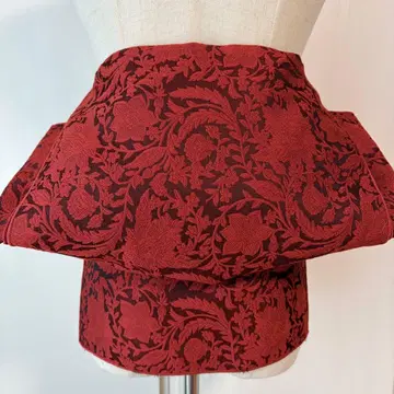 성인 헤코비 홍당초 긴 길이 자카드 헤코비 반폭 오비