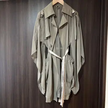 [거의 미사용] 시스텔레 그레이 트렌치코트 허리 벨트 포함 남녀 공용