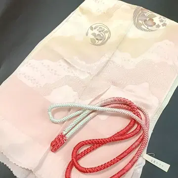 치도리야 센 5 오비 장식 천 허리띠 세트 핑크 베이지 새상품급